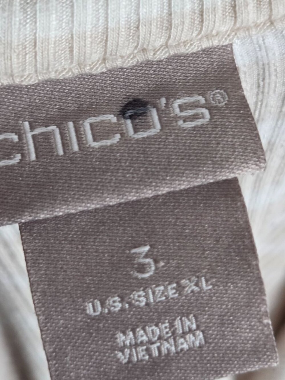 Chico's Women's Striped Ribbed Top Long Sleeve Pullover Stripes tan Size XL - Picture 8 of 9